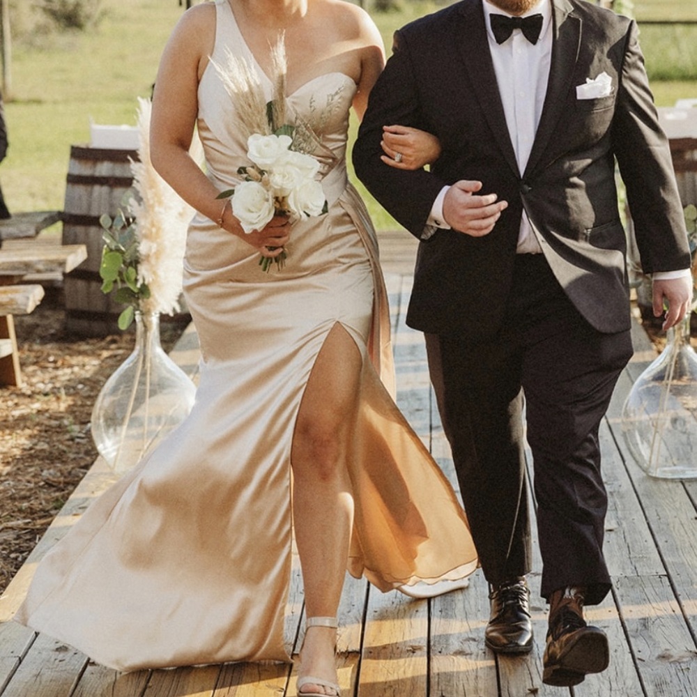 CHAMPAGNE BRIDESMAID DRESS - NEW